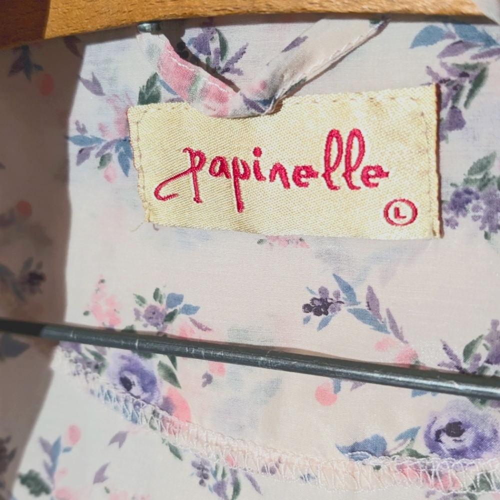 Papinelle Silk Cotton Pastel Pink Floral Midi Robe - Picture 8 of 9